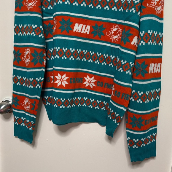 BNWT NFL MIAMI DOLPHINS UGLY CHRISTMAS SWEATER - Picture 7 of 12